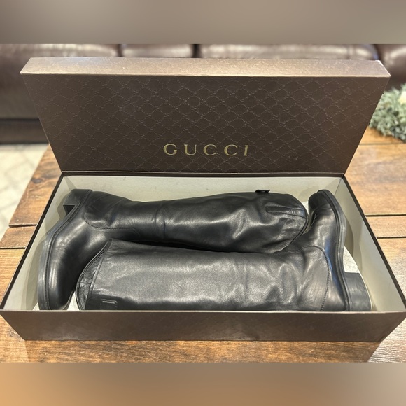 Gucci Eiffel Leather Knee Boots Size 9.5US - Picture 10 of 11